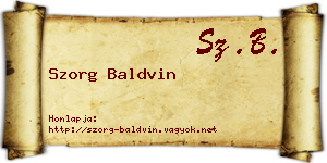 Szorg Baldvin névjegykártya